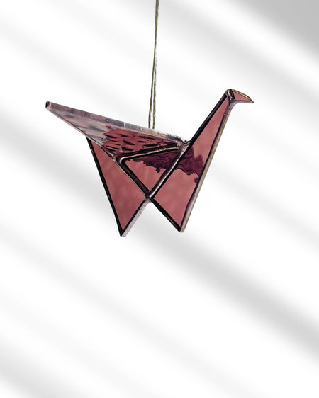 Origami Crane Suncatchers- Dusty Rose