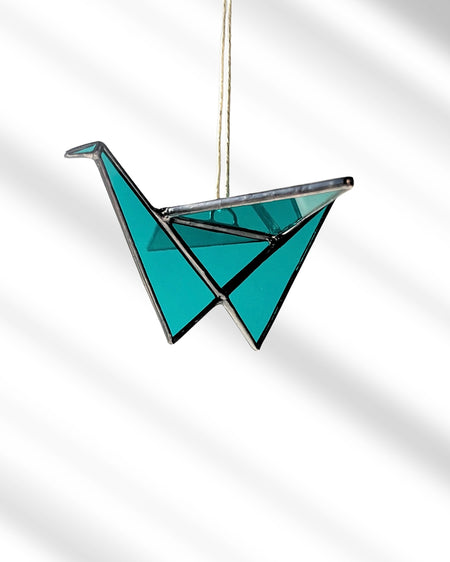 Origami Crane Suncatchers-Teal