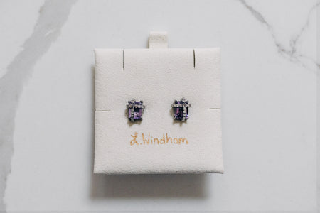 Sloan Stud Earrings, Amethyst