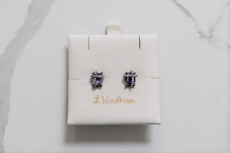 Sloan Stud Earrings, Amethyst