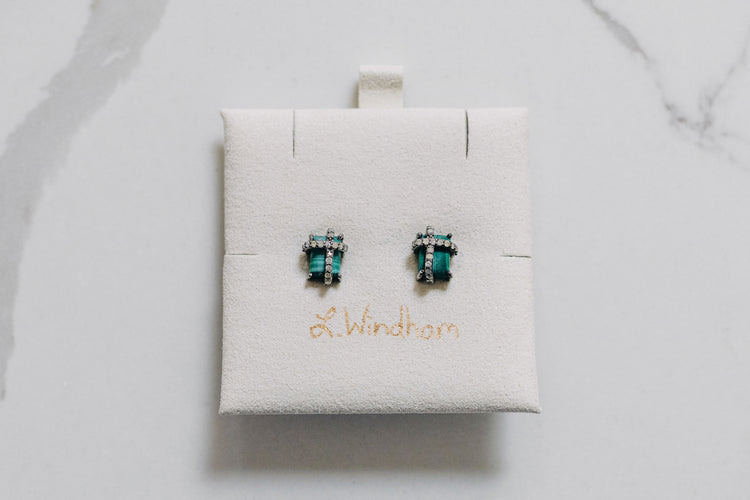 Sloan Stud Earrings, Malachite