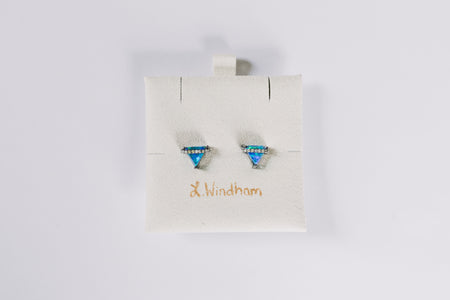 Ophelia Stud Earrings, Light Blue Opal