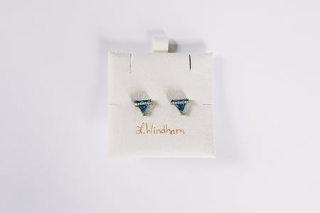 Ophelia Stud Earrings, Green Opal