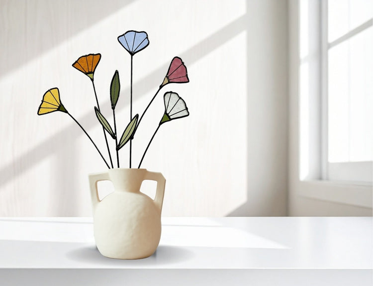 Stained Glass Botanical Arrangement